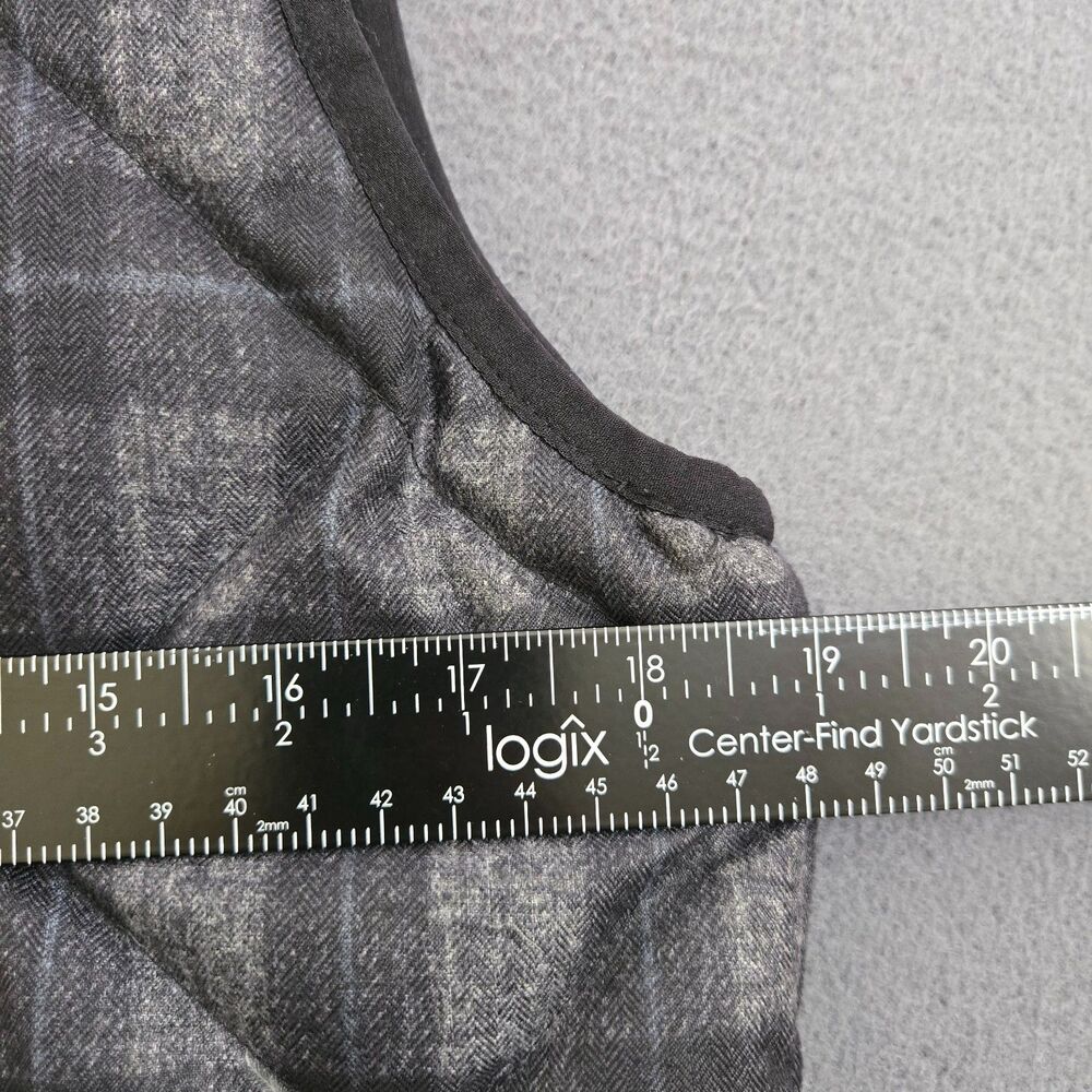 J. Crew Women S Gray Plaid Quilted Down-Filled Full-Zip Puffer Vest - Picture 9 of 10